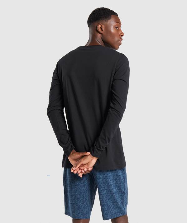 Panske Mikiny Gymshark Critical Long Sleeve Čierne | EN1320456
